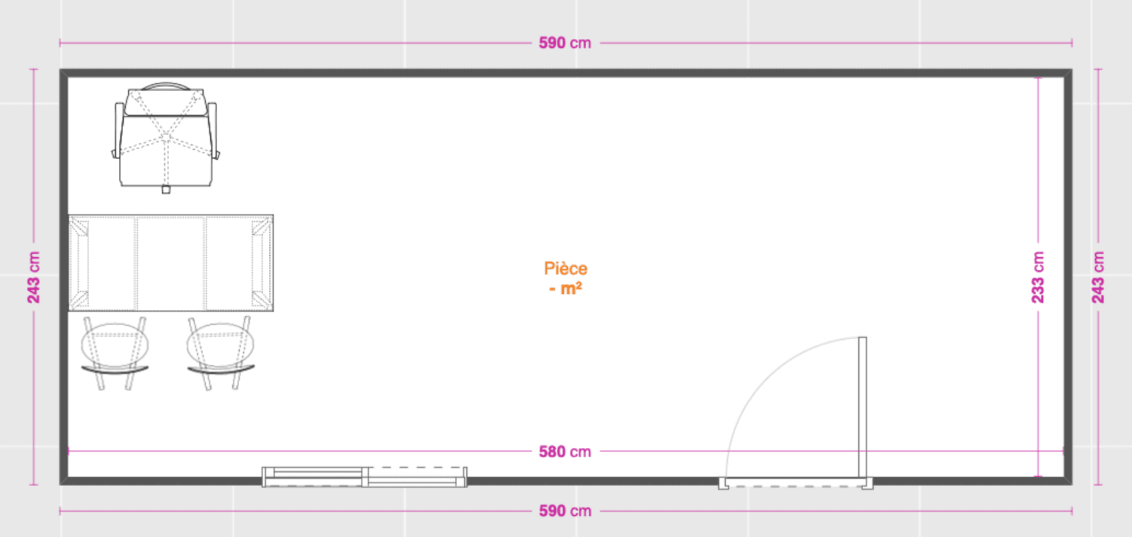 Module Bureau ou Labo - plan du module 2D