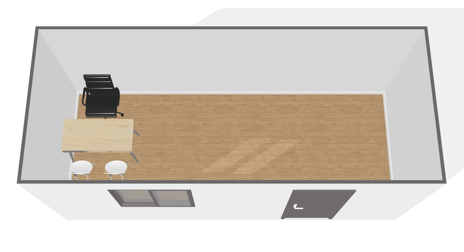 Module Bureau ou Labo - plan du module 3D